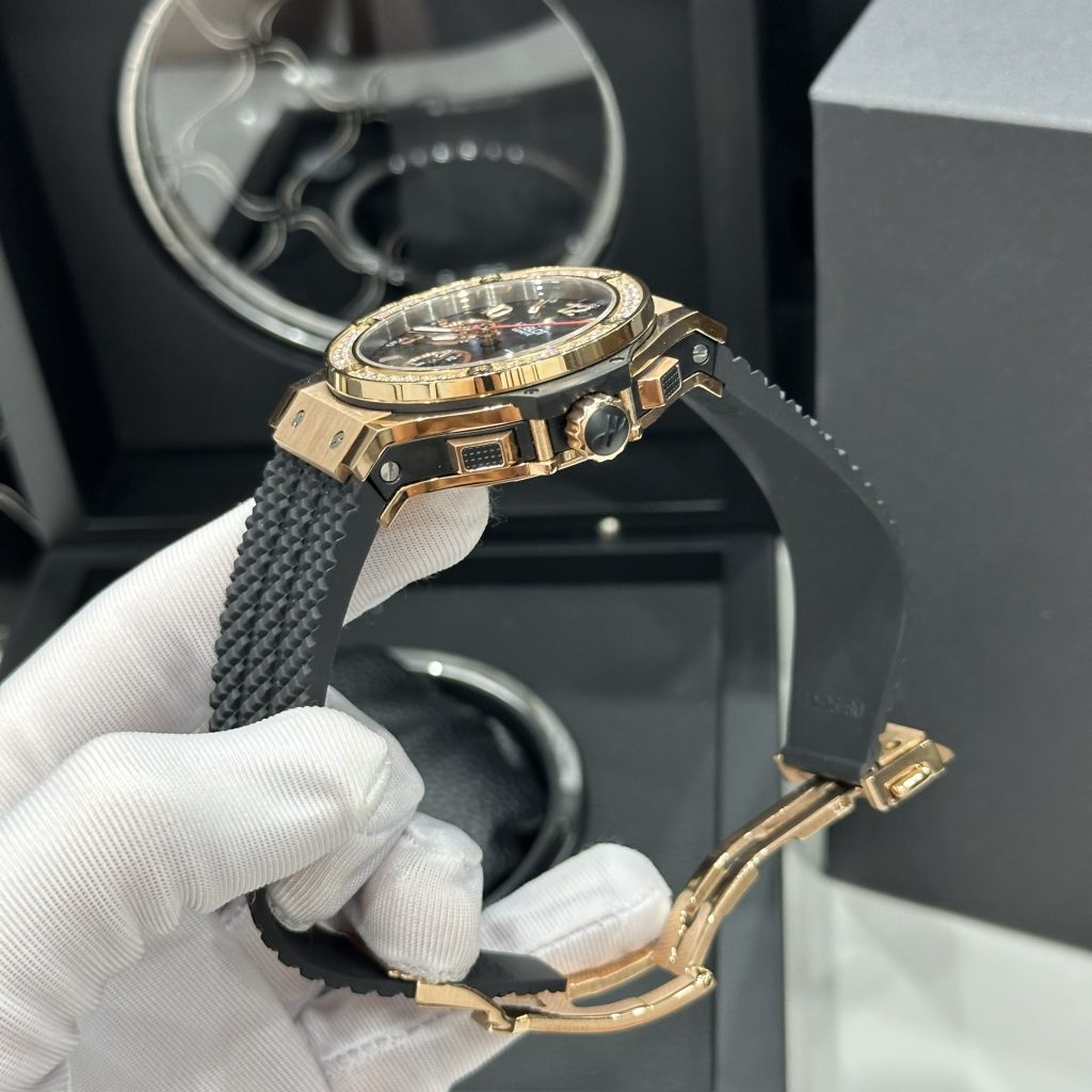 Đồng Hồ Hublot Chế Tác Big Bang Chronograph King Gold Đính Đá Nam 44mm (1)