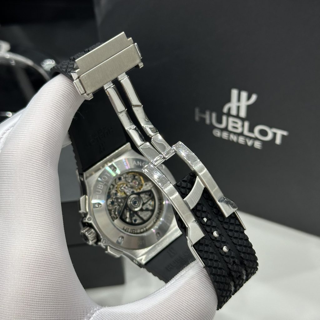 Đồng Hồ Hublot Chế Tác Big Bang Chronograph Titanium Đính Đá 1 Hàng 44mm (6)