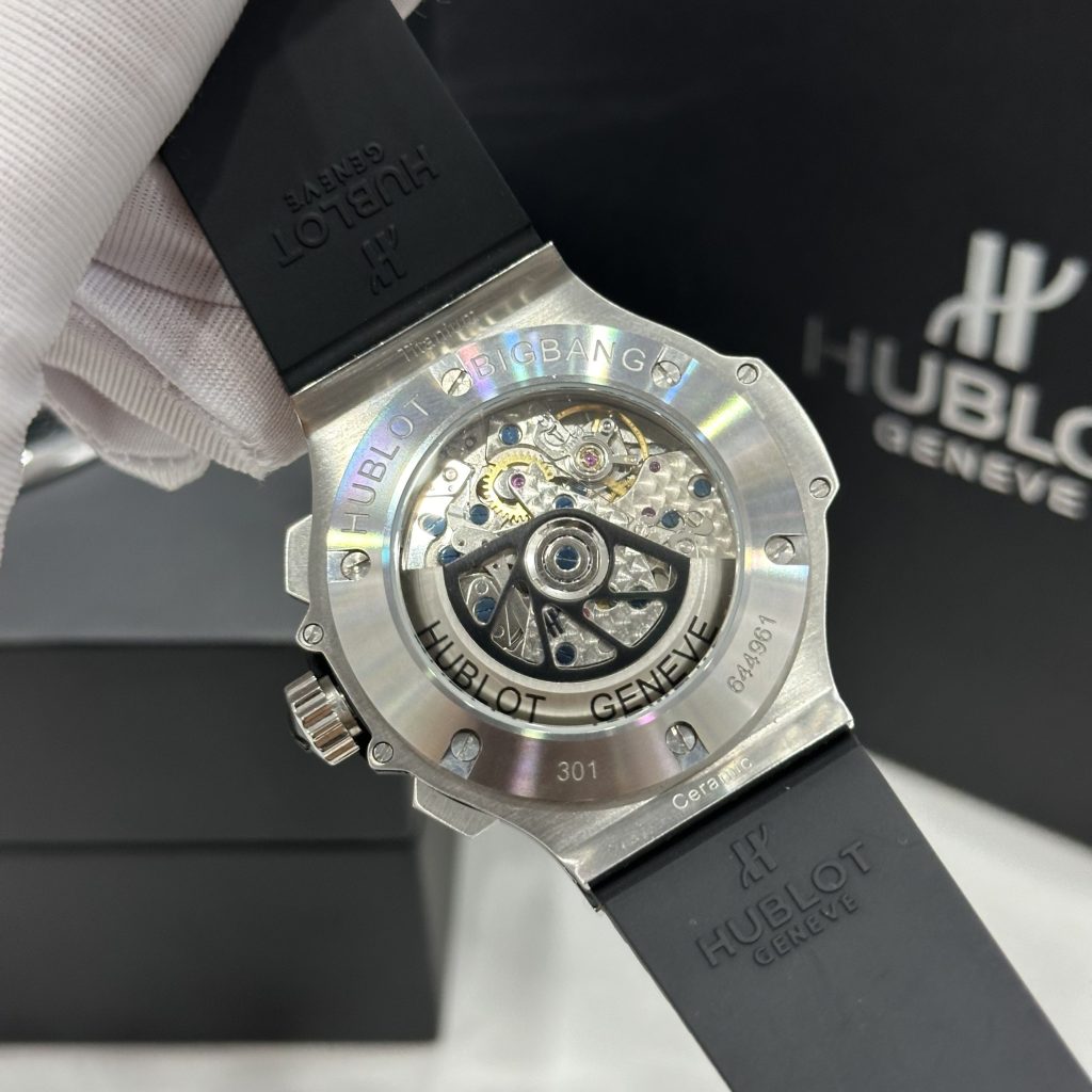 Đồng Hồ Hublot Chế Tác Big Bang Chronograph Titanium Đính Đá 1 Hàng 44mm (6)