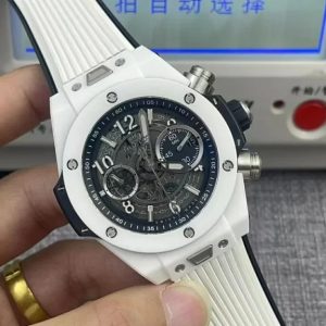 Đồng Hồ Hublot Chế Tác Big Bang Unico Gốm Trắng Xưởng BBF (2)