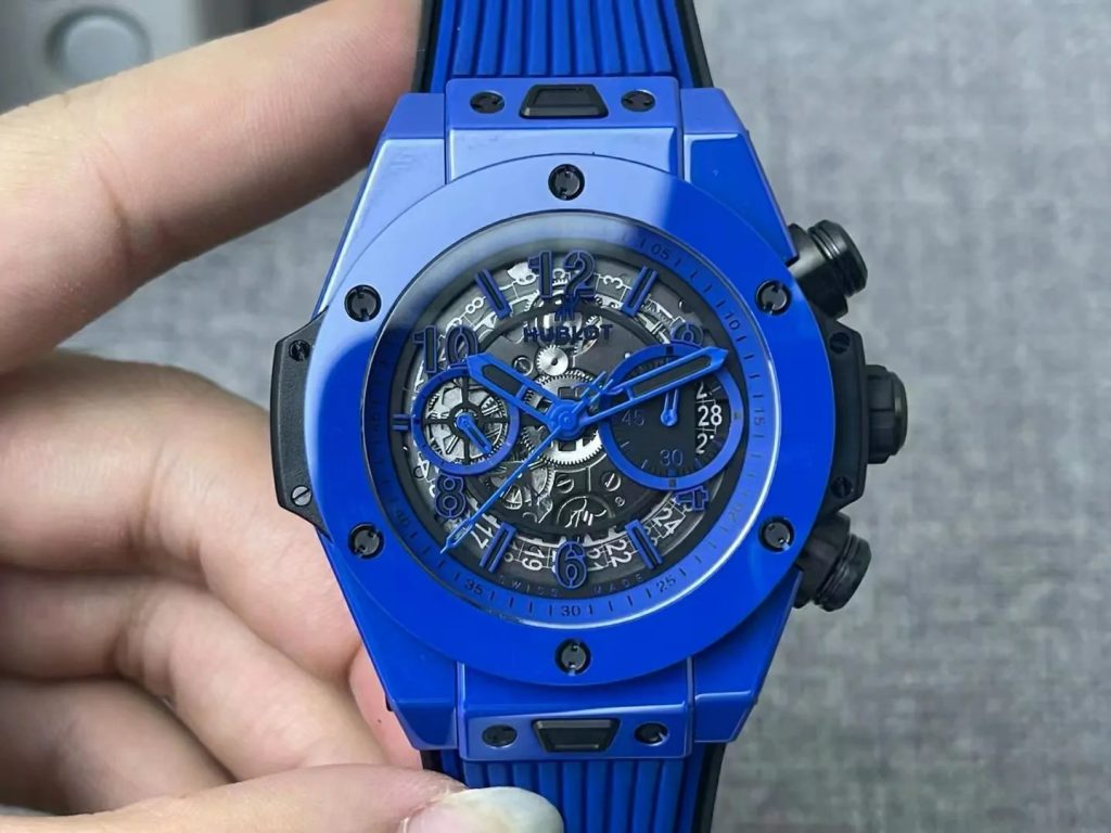 Đồng Hồ Hublot Chế Tác Big Bang Unico Gốm Xanh Xưởng BBF (1)