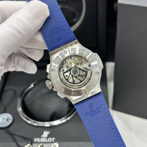 Đồng Hồ Hublot Chế Tác Màu Xanh Blue Big Bang Chronograph Titanium Đính Đá 44mm (5)