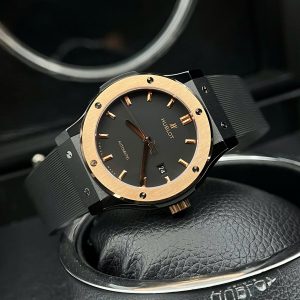 Đồng Hồ Hublot Chế Tác Vỏ Gốm Ceramic Viền Vàng Hồng Xưởng JJZ 42mm (2)