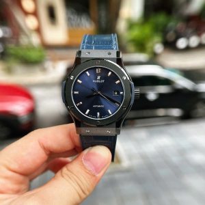 Đồng Hồ Hublot Chế Tác Vỏ Gốm Đen Màu Xanh Than Xưởng JJZ 42mm (1)