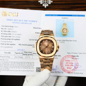 Đồng Hồ Patek Philippe Nautilus 5711 Bọc Vàng 18K Mặt Số Chocolate Xưởng 3K 40mm (11)