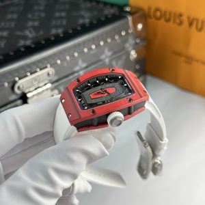 Đồng Hồ Richard Mille Chế Tác RM07 Nữ Dây Cao Su Màu Trắng 32x46mm (7)