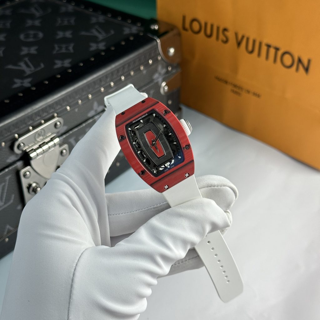 Đồng Hồ Richard Mille Chế Tác RM07 Nữ Dây Cao Su Màu Trắng 32x46mm (7)