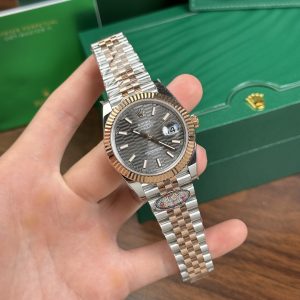 Đồng Hồ Rolex Chế Tác DateJust 126331 Mặt Nếp Gấp Màu Xám Xưởng Clean 41mm (2)