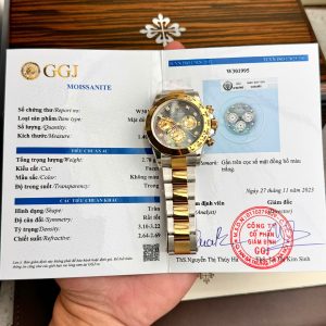 Đồng Hồ Rolex Daytona Chế Tác Mặt Số Vân Vỏ Ốc Cọc Số Moissanite Xưởng BT (6)