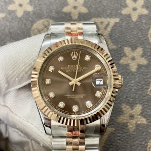 Đồng Hồ Rolex Fake Máy Nhật DateJust Chocolate Dây Demi 31-36-41mm (1)