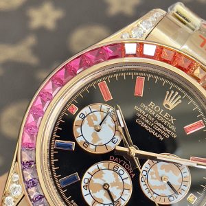 Đồng Hồ Rolex Fake Máy Nhật Daytona Rainbow Đá Cầu Vồng 40mm (1)