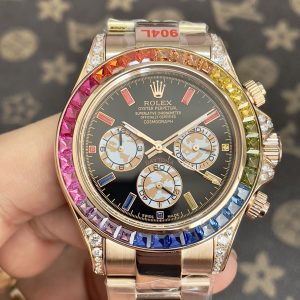 Đồng Hồ Rolex Fake Máy Nhật Daytona Rainbow Đá Cầu Vồng 40mm (1)