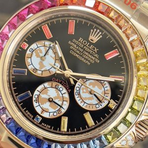 Đồng Hồ Rolex Fake Máy Nhật Daytona Rainbow Đá Cầu Vồng 40mm (1)
