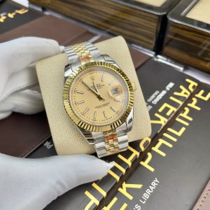 Đồng Hồ Rolex Fake Máy Nhật Demi Gold DateJust 31-36-41mm (9)
