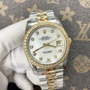 Đồng Hồ Rolex Fake Máy Nhật Giá 2 Triệu Đính Đá DateJust 41mm (6)