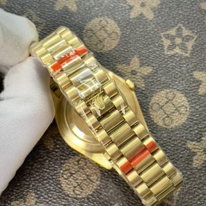 Đồng Hồ Rolex Fake Máy Nhật Màu Vàng Mặt Trắng Day-Date 36-40mm (1)