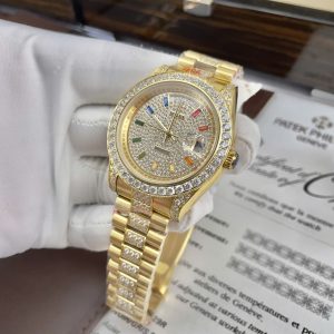 Đồng Hồ Rolex Fake Máy Nhật Nam Đính Full Đá Day-Date 40mm (1)