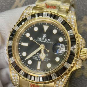 Đồng Hồ Rolex Fake Máy Nhật Submariner Đính Đá Đen 40mm (1)
