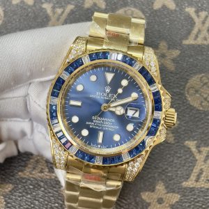 Đồng Hồ Rolex Fake Máy Nhật Submariner Đính Đá Xanh Dương 40mm (1)