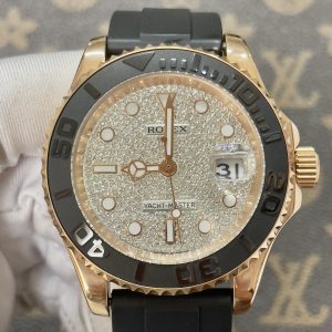 Đồng Hồ Rolex Fake Máy Nhật Yacht Master Đính Đá Dây Cao Su 40mm (5)