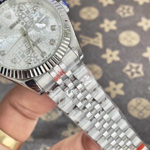 Đồng Hồ Rolex Máy Nhật DateJust Mặt Vi Tính Màu Trắng Fake