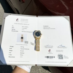 Đồng Hồ Rolex Nữ Đính Moissanite Bọc Vàng 18K Mặt Màu Đen GMF 31mm (1)