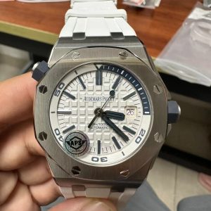 Đồng Hồ Audemars Piguet Royal Oak 15710 Dây Cao Su Trắng Xưởng APS 42mm (1)