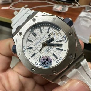 Đồng Hồ Audemars Piguet Royal Oak 15710 Dây Cao Su Trắng Xưởng APS 42mm (1)