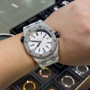 Đồng Hồ Audemars Piguet Royal Oak Offshore Đính Moissanite 15720ST 42mm (1)