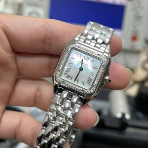 Đồng Hồ Cartier Panthère De Cartier Mặt Xà Cừ Đính Đá Xưởng AF 22x30mm (1)