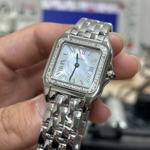 Đồng Hồ Cartier Panthère De Cartier Mặt Xà Cừ Đính Đá Xưởng AF 22x30mm (1)