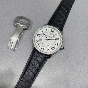 Đồng Hồ Cartier Ronde De Cartier WR000551 Đính Đá dây Da 36mm (4)