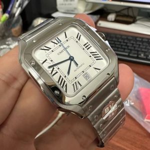 Đồng Hồ Cartier Santos De Cartier Mặt Trắng Rep 11 Xưởng BV Nam (2)