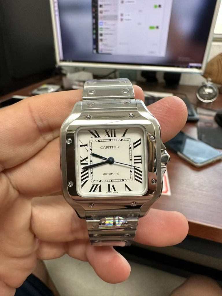 Dong Ho Cartier Santos Replica 11 Nu Mat Trang Xuong BV 35mm 2