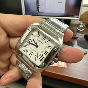 Đồng Hồ Cartier Santos Replica 11 Nữ Mặt Trắng Xưởng BV 35mm