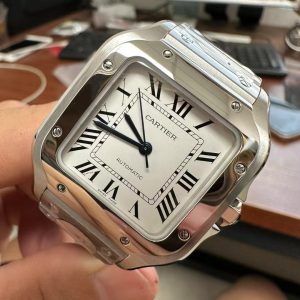 Đồng Hồ Cartier Santos Replica 11 Nữ Mặt Trắng Xưởng BV 35mm