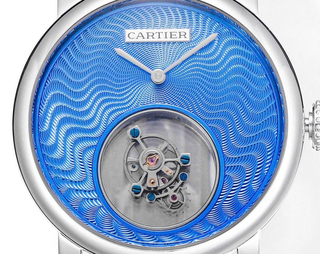 Đồng Hồ Cartier Tourbillon Mặt Xanh Dương Họa Tiết Guilloche 42mm (1)