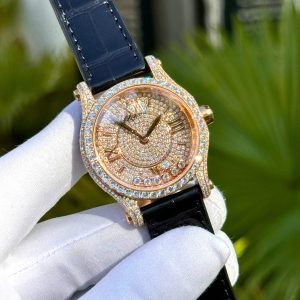 Đồng Hồ Chopard Đính Full Đá Moissanite Phủ Vàng Hồng 18K 32mm (1)