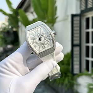 Đồng Hồ Franck Muller Nam Đính Đá Màu Trắng Replica Cao Cấp ABF 45mm (1)