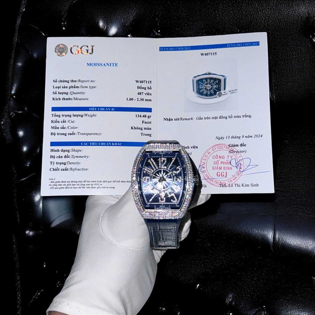 Đồng Hồ Franck Muller V45 Đính Đá Moissanite Hong Kong ABF 45mm (1)
