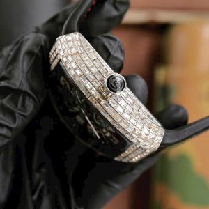 Đồng Hồ Franck Muller V45 Dragon Mặt Đỏ Đính Đá Baguette Xưởng ABF 45mm (1)