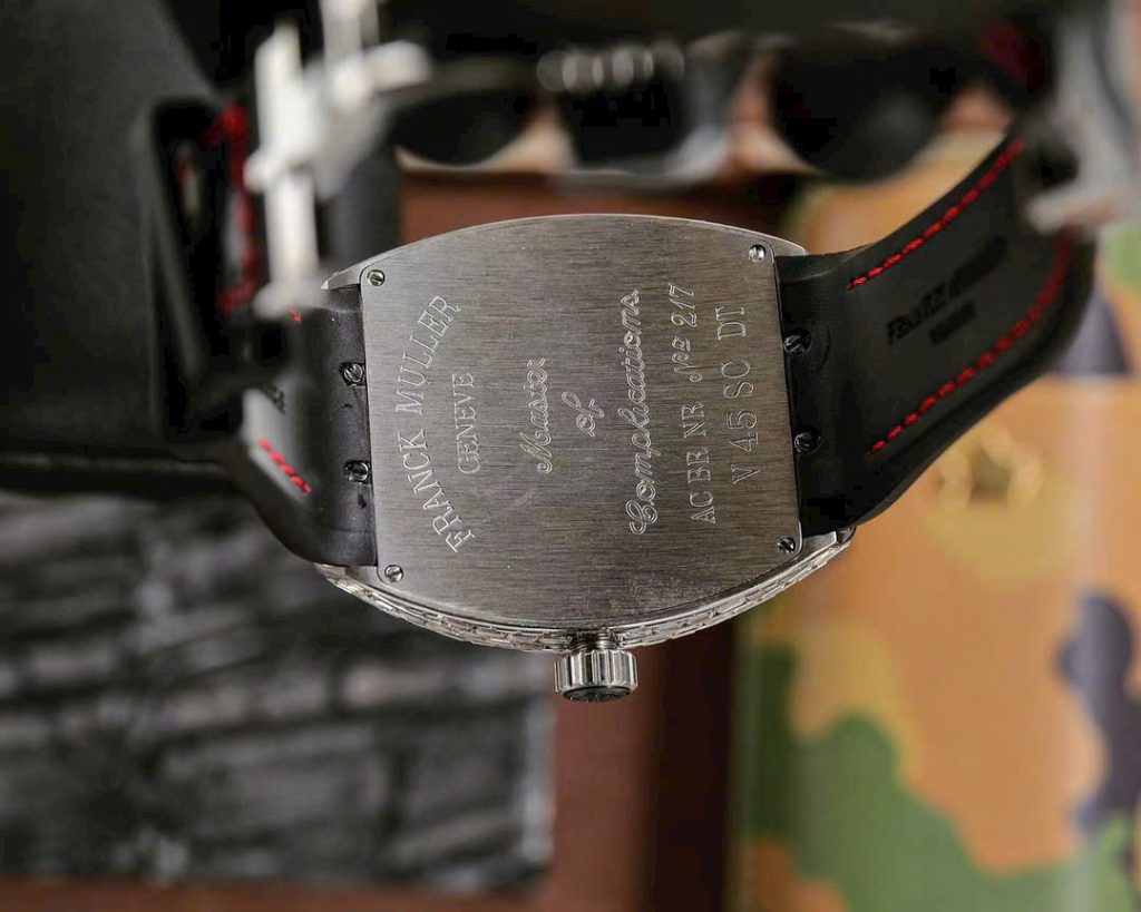 Đồng Hồ Franck Muller V45 Dragon Mặt Đỏ Đính Đá Baguette Xưởng ABF 45mm (1)