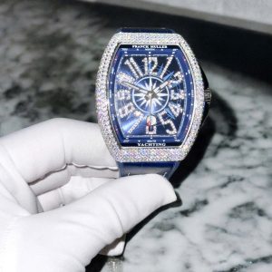 Đồng Hồ Franck Muller V45 Replica Cao Cấp Đính Đá Màu Xanh 45mm (5)