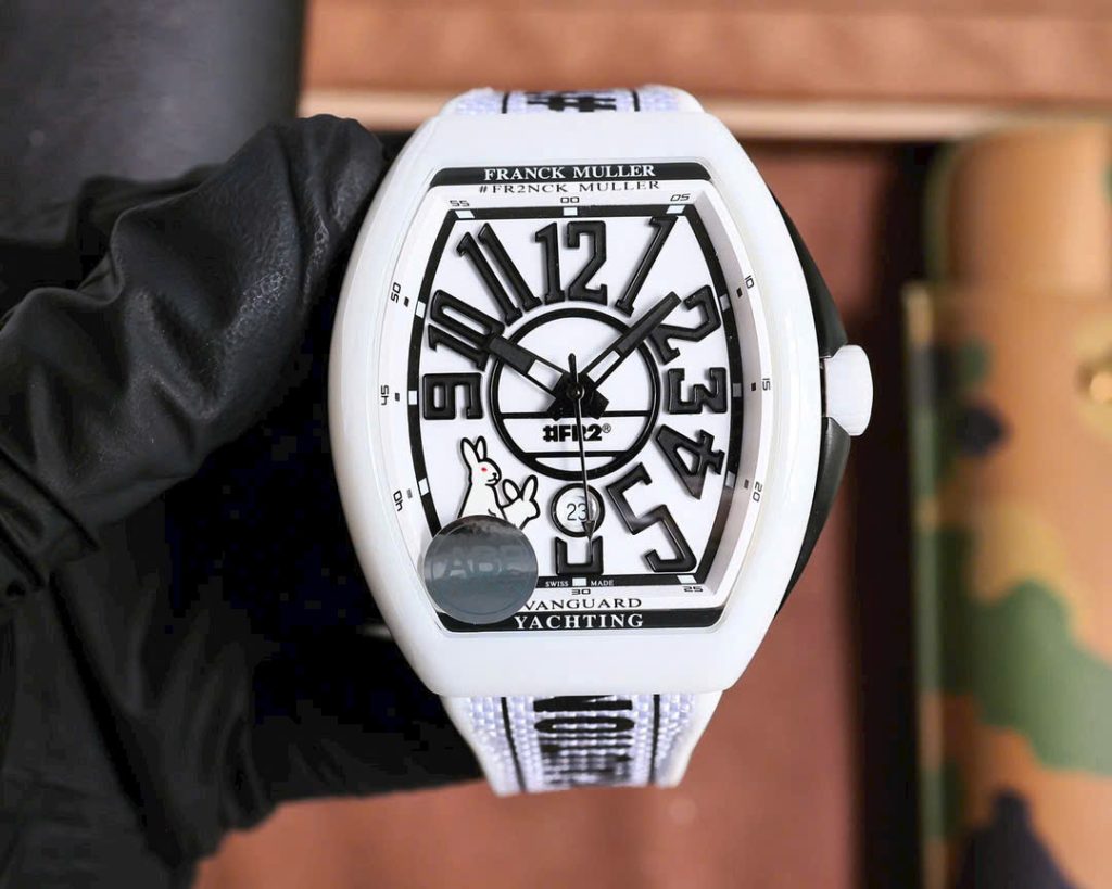 Đồng Hồ Franck Muller Vanguard Yachting V45 Vỏ Gốm Trắng Xưởng ABF 45mm (1)