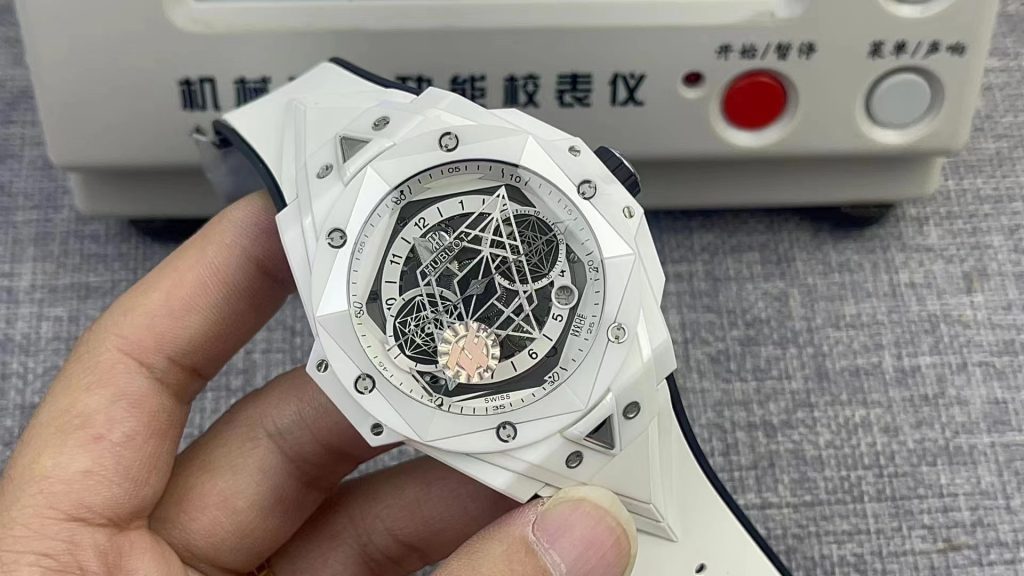 Đồng Hồ Hublot Big Bang Sang Bleu II Gốm Trắng Replica 45mm (2)