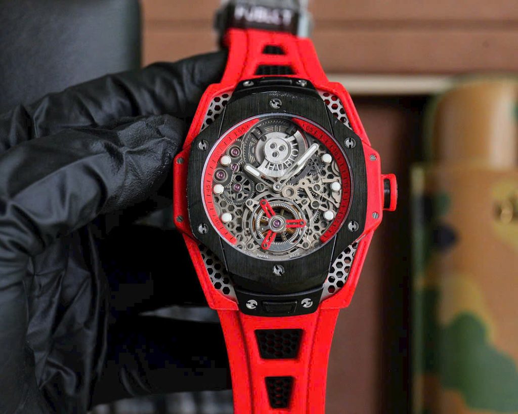 Đồng Hồ Hublot Big Bang Tourbillon Fake Cao Cấp Màu Đỏ 45mm (1)