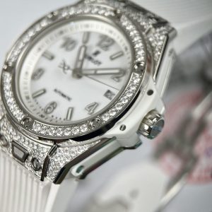 Đồng Hồ Hublot Chế Tác Đá Moissanite Dây Cao Su Big Bang One Click Titanium 39mm (8)