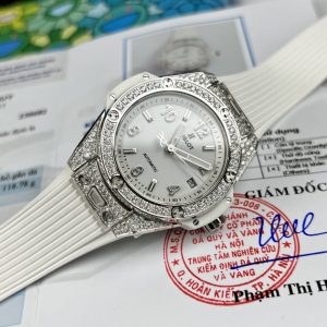 Đồng Hồ Hublot Chế Tác Đá Moissanite Dây Cao Su Big Bang One Click Titanium 39mm (8)