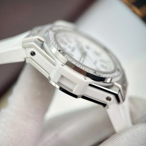 Đồng Hồ Hublot Đính Đá Dây Cao Su Màu Trắng Máy Thụy Sỹ 39mm (1)