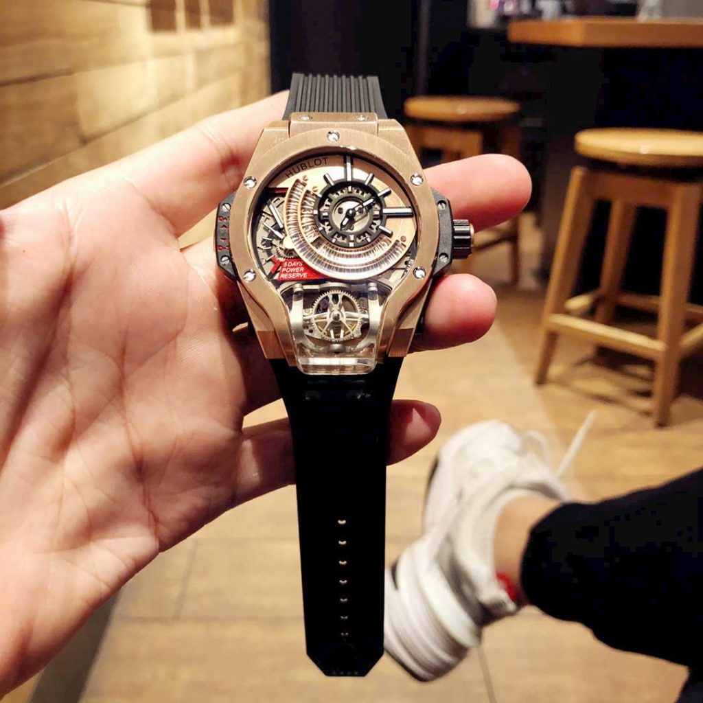 Đồng Hồ Hublot Fake Cao Cấp MP-06 Dây Cao Su Màu Đen 45mm (1)